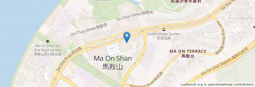 Mapa de ubicacion de 靠得住粥麵小館 Trusty Congee King en China, Hong Kong, Guangdong, Wilayah Baru, 沙田區 Sha Tin District.