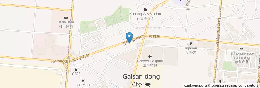 Mapa de ubicacion de 농협갈산지점 en Korea Selatan, 인천, 부평구.
