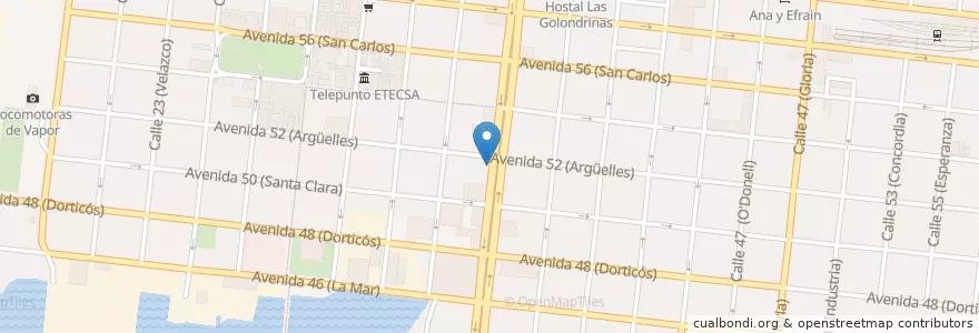 Mapa de ubicacion de Coppelia en Kuba, Cienfuegos, Cienfuegos, Ciudad De Cienfuegos.