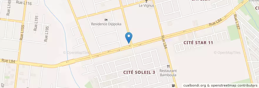 Mapa de ubicacion de Lavage Auto Ferrari en Ivoorkust, Abidjan, Cocody.