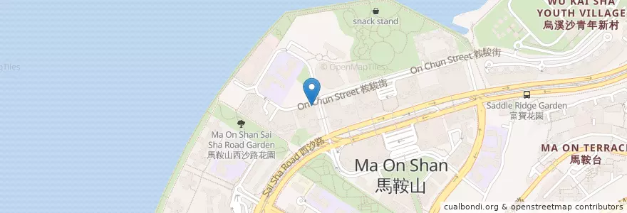 Mapa de ubicacion de 美食坊 en Çin, Hong Kong, Guangdong, Yeni Bölgeler, 沙田區 Sha Tin District.