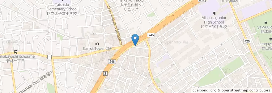 Mapa de ubicacion de 三河屋 en ژاپن, 東京都, 世田谷区.