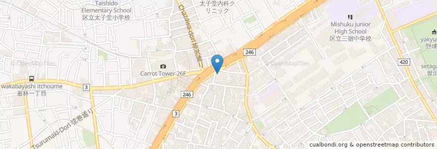 Mapa de ubicacion de 銀座アスター en 日本, 東京都, 世田谷区.