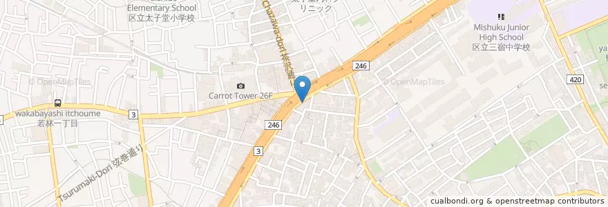 Mapa de ubicacion de てんや en Japan, Tokio, 世田谷区.
