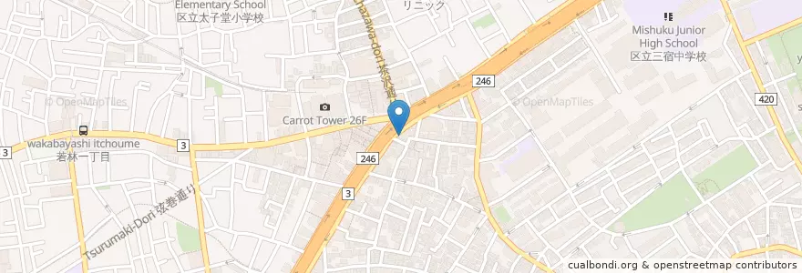 Mapa de ubicacion de 日高屋 en Japon, Tokyo, 世田谷区.