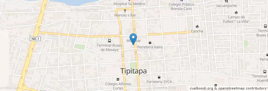 Mapa de ubicacion de Farmavero en Nicarágua, Departamento De Managua, Tipitapa (Municipio).
