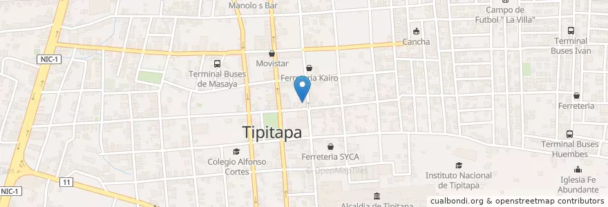 Mapa de ubicacion de Sagrado Corazón de Jesús en Nicarágua, Departamento De Managua, Tipitapa (Municipio).