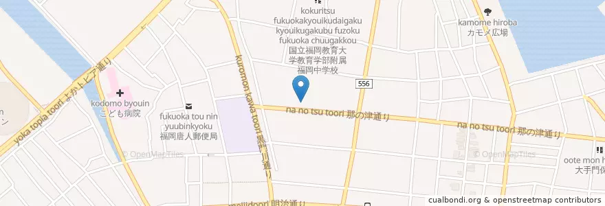 Mapa de ubicacion de 九州女子高等学校 en 日本, 福岡県, 福岡市, 中央区.
