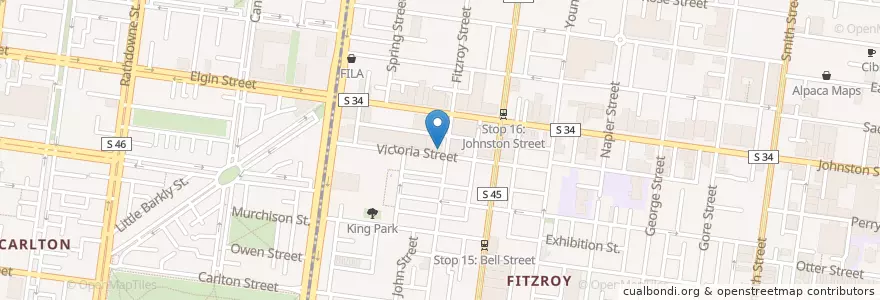 Mapa de ubicacion de Endis Café en 오스트레일리아, Victoria.