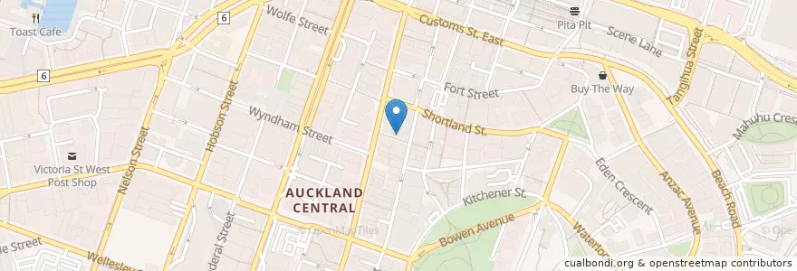 Mapa de ubicacion de Queen‘s Ferry en 뉴질랜드, Auckland, Waitematā.