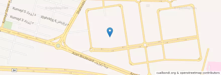 Mapa de ubicacion de مسجد فاطمه الزهرا en إیران, محافظة كرمان, مقاطعة بم, بخش مرکزی شهرستان بم, بم.