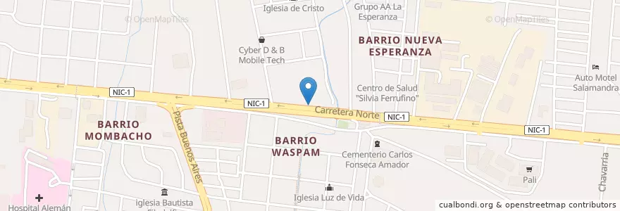 Mapa de ubicacion de CNPEN en Nikaragua, Departamento De Managua, Managua (Municipio).