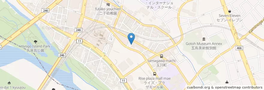 Mapa de ubicacion de 玉川税務署 (Tamagawa Tax Office) en Japon, Tokyo, 世田谷区.