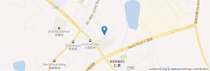 Mapa de ubicacion de 金鋒太子 en Taiwan, Taoyuan, Zhongli.