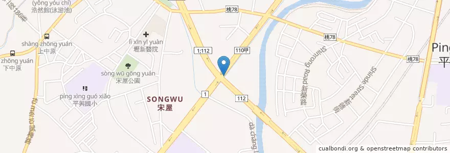 Mapa de ubicacion de 廣南停車場 en 臺灣, 桃園市, 平鎮區.