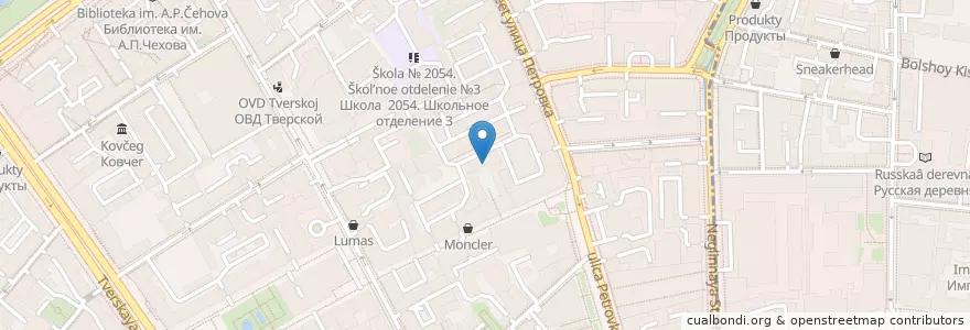 Mapa de ubicacion de Коктейльная en Rusland, Centraal Federaal District, Moskou, Центральный Административный Округ, Тверской Район.