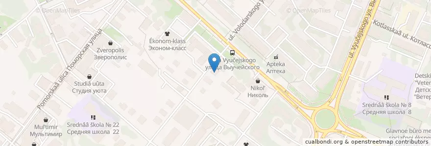 Mapa de ubicacion de Come in en Russia, Northwestern Federal District, Arkhangelsk Oblast, Primorsky District, Городской Округ Архангельск.