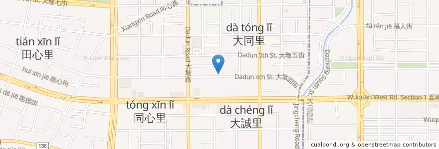 Mapa de ubicacion de 泰粉味 en تايوان, تاي شانغ, 南屯區.