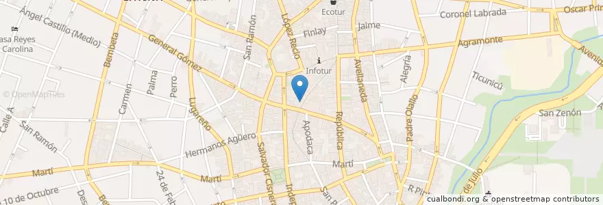 Mapa de ubicacion de Bar & Restaurante Lucky en كوبا, Camagüey, Camagüey, Ciudad De Camagüey.