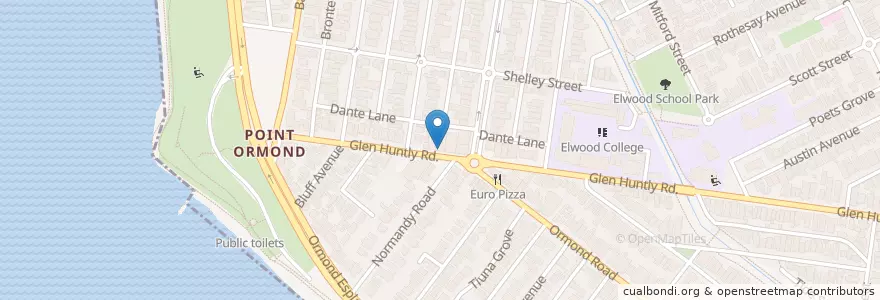 Mapa de ubicacion de The Elwood Lounge en Australien, Victoria.