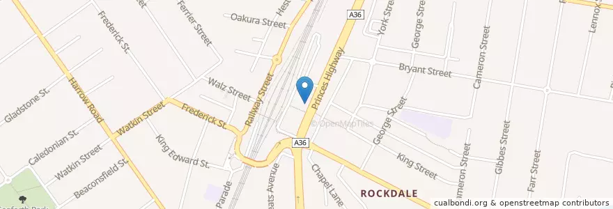 Mapa de ubicacion de Rockdale Compound Pharmacy en Australien, Neusüdwales, Bayside Council, Sydney.