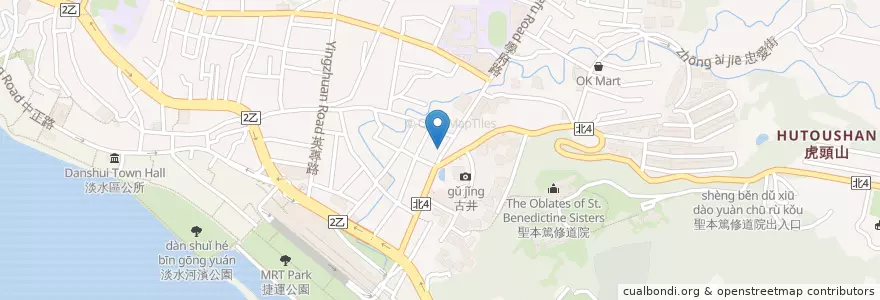 Mapa de ubicacion de 真的好蚵仔麵線 en Taiwan, Nuova Taipei, Distretto Di Tamsui.