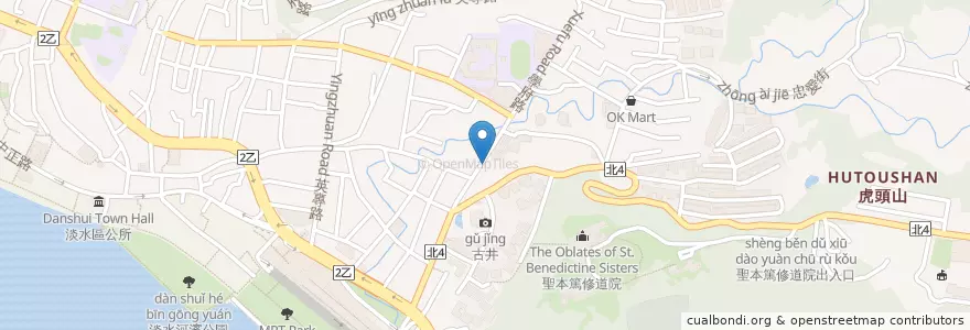 Mapa de ubicacion de 伙伴咖啡‧自家烘焙咖啡館 en Тайвань, Новый Тайбэй, 淡水區.