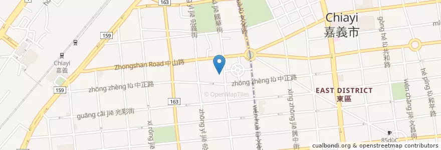 Mapa de ubicacion de 金鐘師西市場魯熟肉 en 台湾, 台湾省, 嘉義市, 嘉義県.