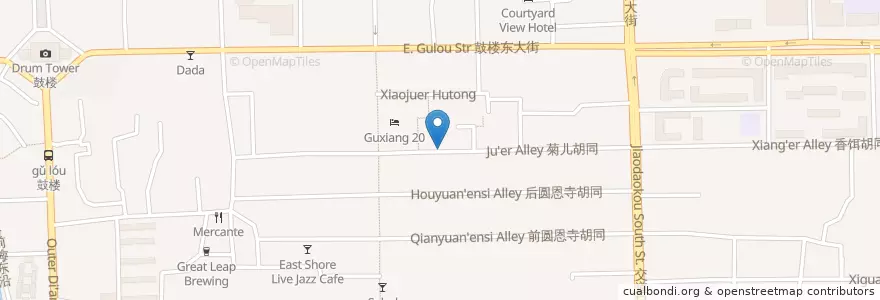 Mapa de ubicacion de 古巷菊园公益派对 en China, Peking, Hebei, 东城区.