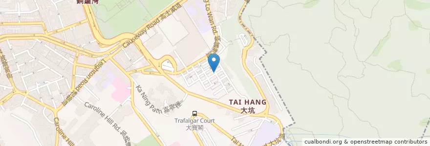 Mapa de ubicacion de 炳記茶檔 Bing Kee en 중국, 광둥성, 홍콩, 홍콩섬, 신제, 灣仔區 Wan Chai District.