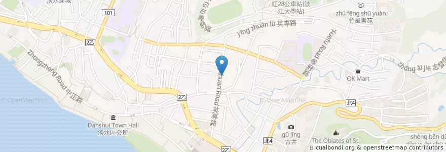 Mapa de ubicacion de 河岳樓風味茶館 en 타이완, 신베이 시, 단수이 구.
