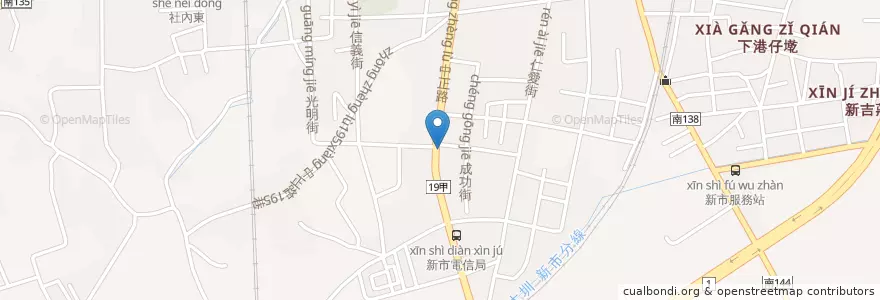 Mapa de ubicacion de 丹丹漢堡 en Tayvan, 臺南市, 新市區.