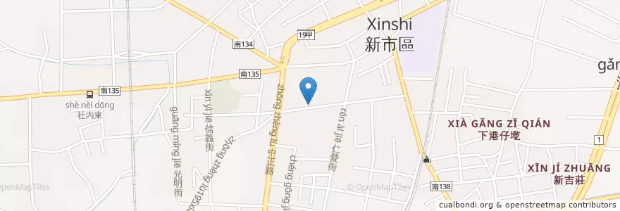 Mapa de ubicacion de 百年老店鍋燒意麵 en تايوان, تاينان, 新市區.