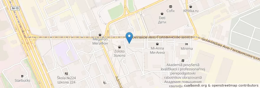 Mapa de ubicacion de Зубная аптека en Rusia, Центральный Федеральный Округ, Москва, Северный Административный Округ.