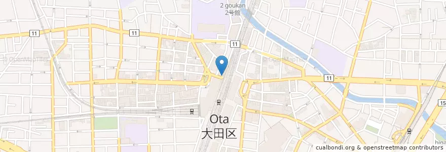 Mapa de ubicacion de 蒲田西口駅前公衆便所せせらぎ en اليابان, 東京都, 大田区.