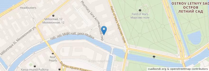 Mapa de ubicacion de Атмосфера Улыбки en Russia, Northwestern Federal District, Leningrad Oblast, Saint Petersburg, Центральный Район, Palace District.
