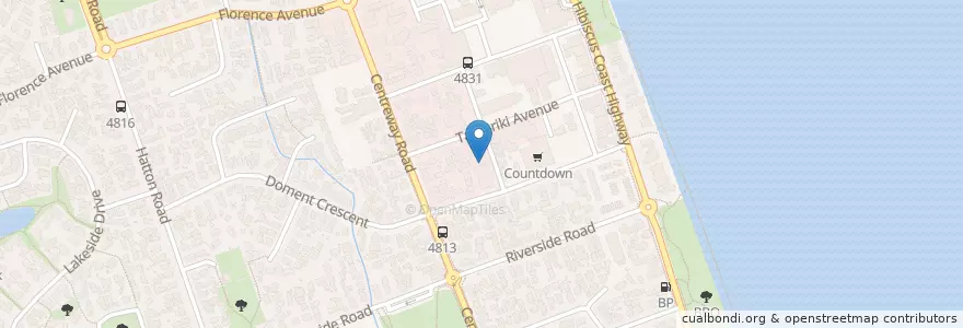 Mapa de ubicacion de Cafe Puff en Nuova Zelanda, Auckland, Hibiscus And Bays.