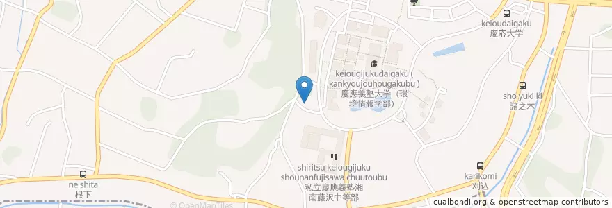 Mapa de ubicacion de 浅間神社 en ژاپن, 神奈川県, 藤沢市.