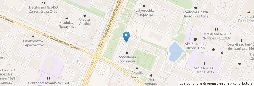 Mapa de ubicacion de Планета здоровья en Rusia, Distrito Federal Central, Москва, Юго-Западный Административный Округ, Район Северное Бутово.