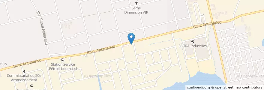 Mapa de ubicacion de Petit Marché en ساحل عاج, آبیجان, Koumassi.