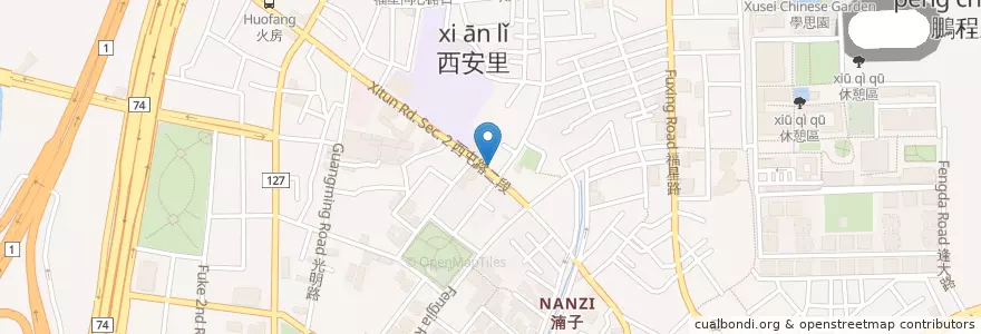 Mapa de ubicacion de 光明診所 en Taiwan, Taichung, Xitun District.