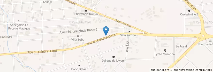 Mapa de ubicacion de Le Campagnard en Burquina Faso, Hauts-Bassins, Houet.