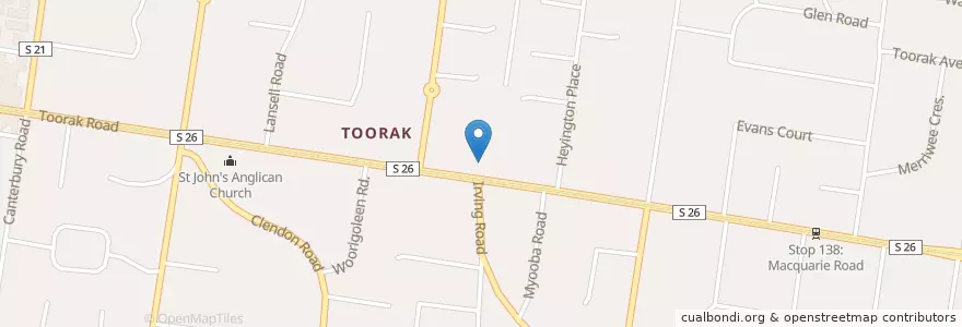 Mapa de ubicacion de Toorak Uniting Church en オーストラリア, ビクトリア, City Of Stonnington.