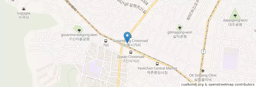 Mapa de ubicacion de 밥맛나는세상 구산사거리점 en Südkorea, Seoul, 은평구, 구산동.
