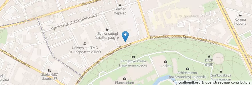 Mapa de ubicacion de Север-Метрополь en Russia, Northwestern Federal District, Leningrad Oblast, Saint Petersburg, Petrogradsky District, Округ Кронверкское.