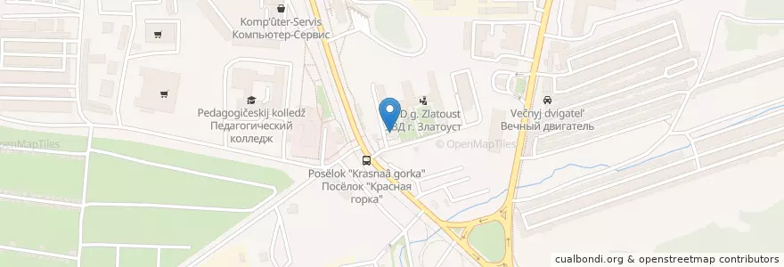 Mapa de ubicacion de ГИБДД г. Златоуст en Rusia, Уральский Федеральный Округ, Óblast De Cheliábinsk, Златоустовский Городской Округ.