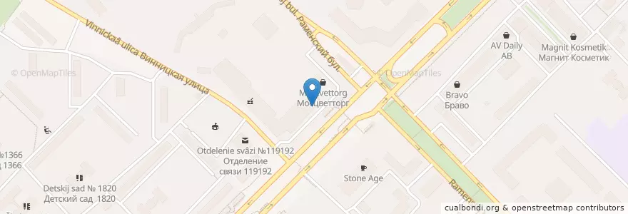Mapa de ubicacion de Штолле en Rusia, Distrito Federal Central, Москва, Западный Административный Округ, Район Раменки.