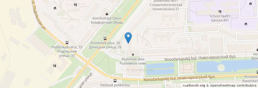 Mapa de ubicacion de Библиотека №181 en 俄罗斯/俄羅斯, Центральный Федеральный Округ, Москва, Юго-Восточный Административный Округ, Район Марьино.