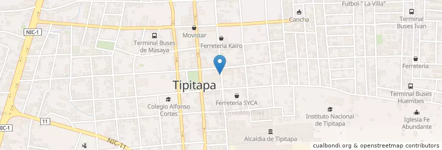 Mapa de ubicacion de Sagrado Corazón de Jesús en Nicaragua, Departamento De Managua, Tipitapa (Municipio).