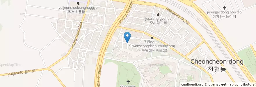 Mapa de ubicacion de Tính en Coreia Do Sul, Gyeonggi, 수원시, 장안구.